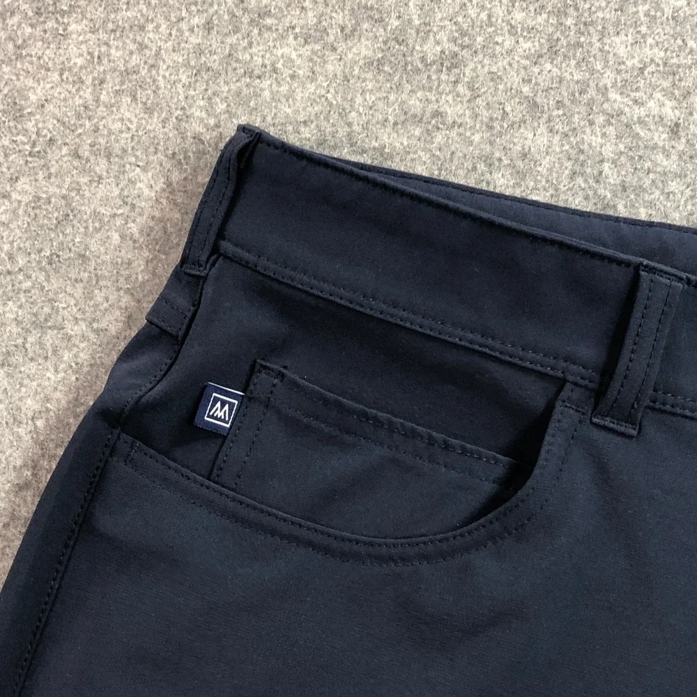 Mizzen+Main Mens Helmsman Pants 32x34 Navy Blue Slim Fit Performance Chino Golf